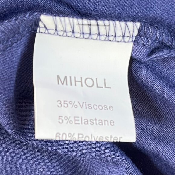 Miholl Vneck Tshirt Womens Large Navy Blue New Pocket Cuffed Sleeves - Picture 7 of 10